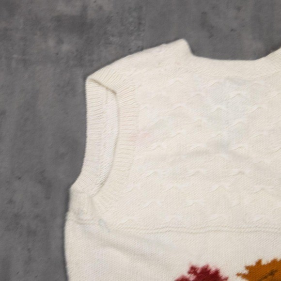Vintage VTG 1980’s 80’s Pusur Leave Alpaca Wool Cream Sweater Vest