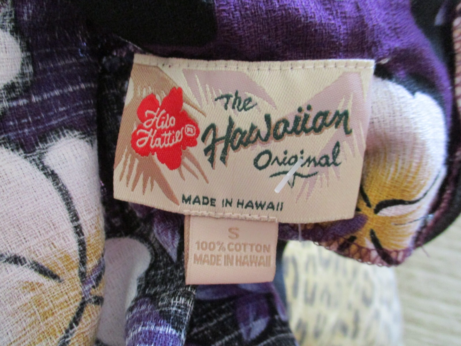 Vintage Hilo Hattie Hawaiian Maxi Dress Purple Hibiscus Floral Barkcloth S Women