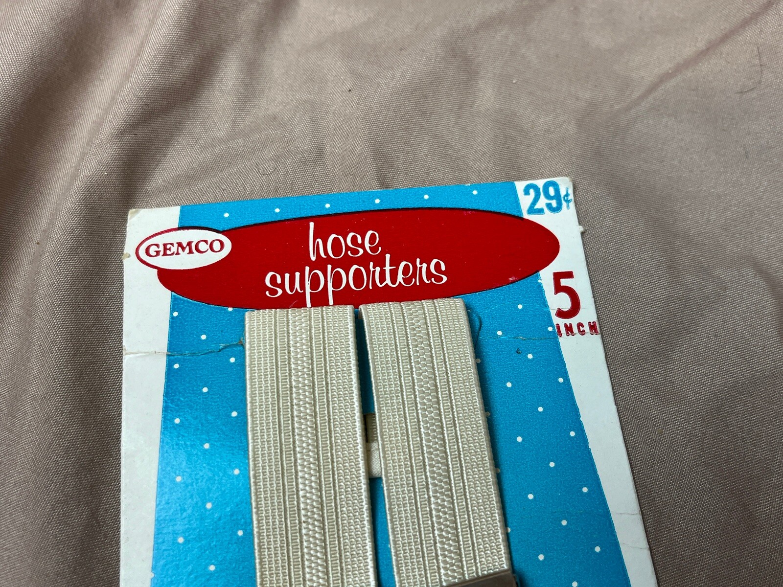 Gemco Hose Supporters Nylon Elastic Enameled Fitting Garter Belt NOS Vtg 5″