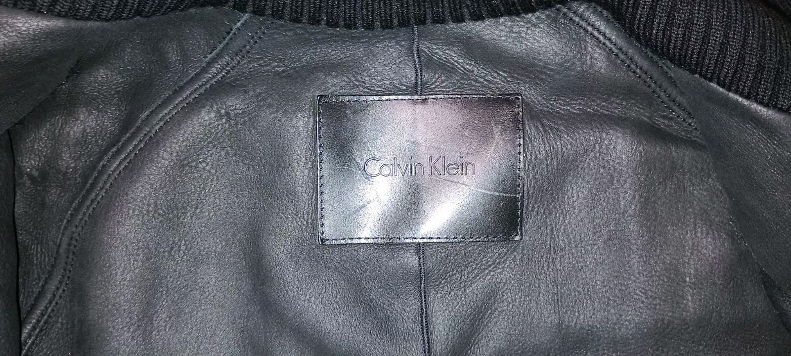 🔥 VTG Calvin Klein Europe Italian Real Fur Leather Black Bomber Jacket 10/Large