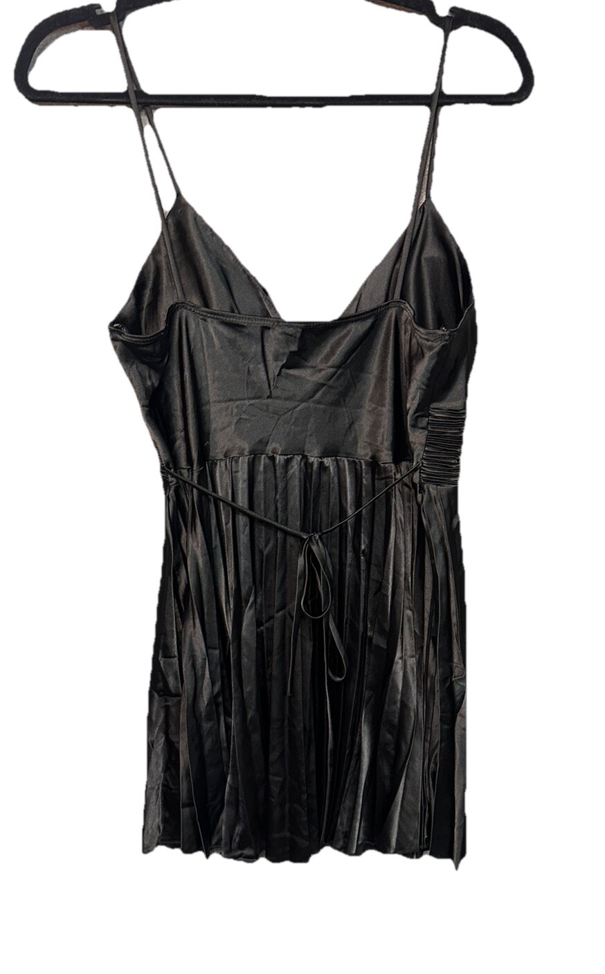 Y2k 90’s Gossip Girl Fairy Goth Grunge Baby Doll Satin Pleated A Line Dress