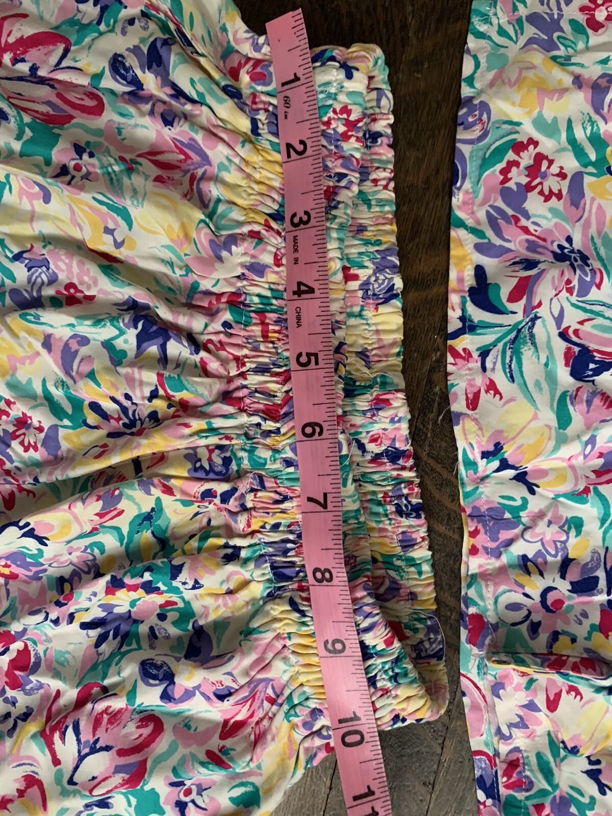 Vintage Brass Plum Nordstrom Floral 2piece Short Set Petite 8 Rayon