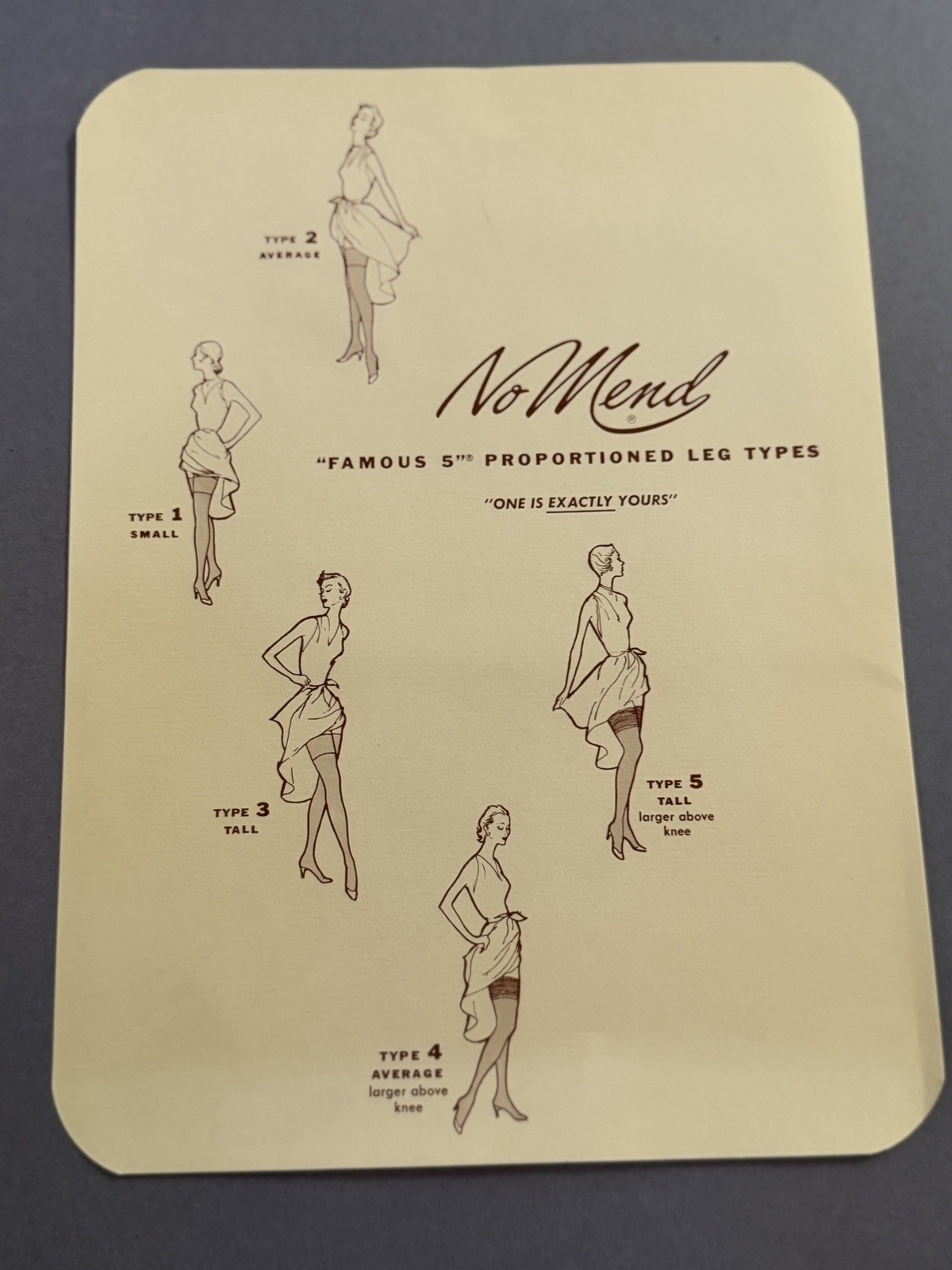VTG No Mend Famous 5 Type 2 Average, Blue Seamless Nylon Stockings, 1 Pair 10.5