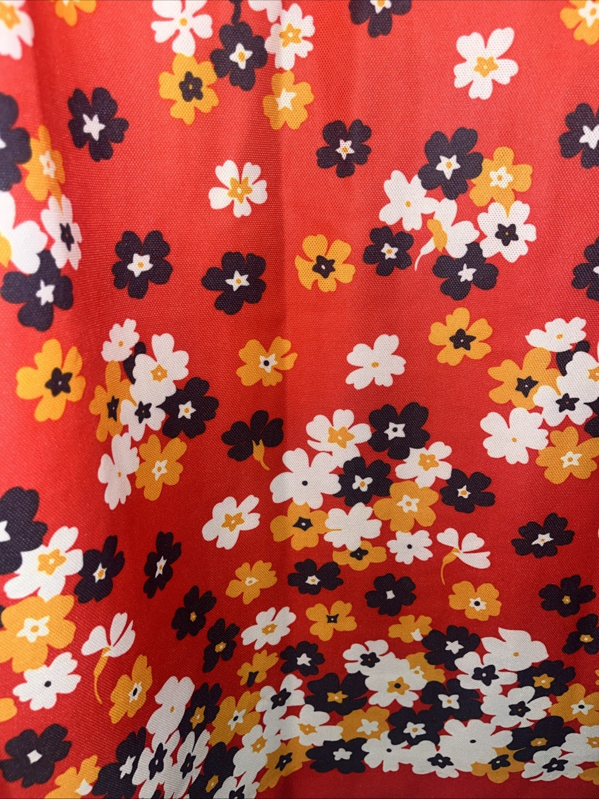 Vintage Sears Fashions Dress Floral Mod Groovy Pinky Orange Mod Go-Go Sz 16