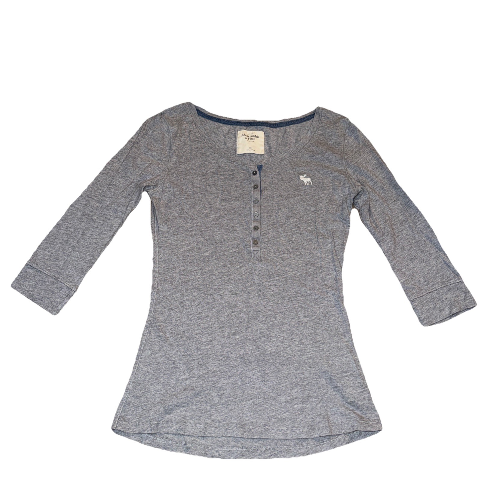 Vintage Abercrombie & Fitch Women’s Shirt 3/4 Sleeve Top Size XS Bella Swan Y2K