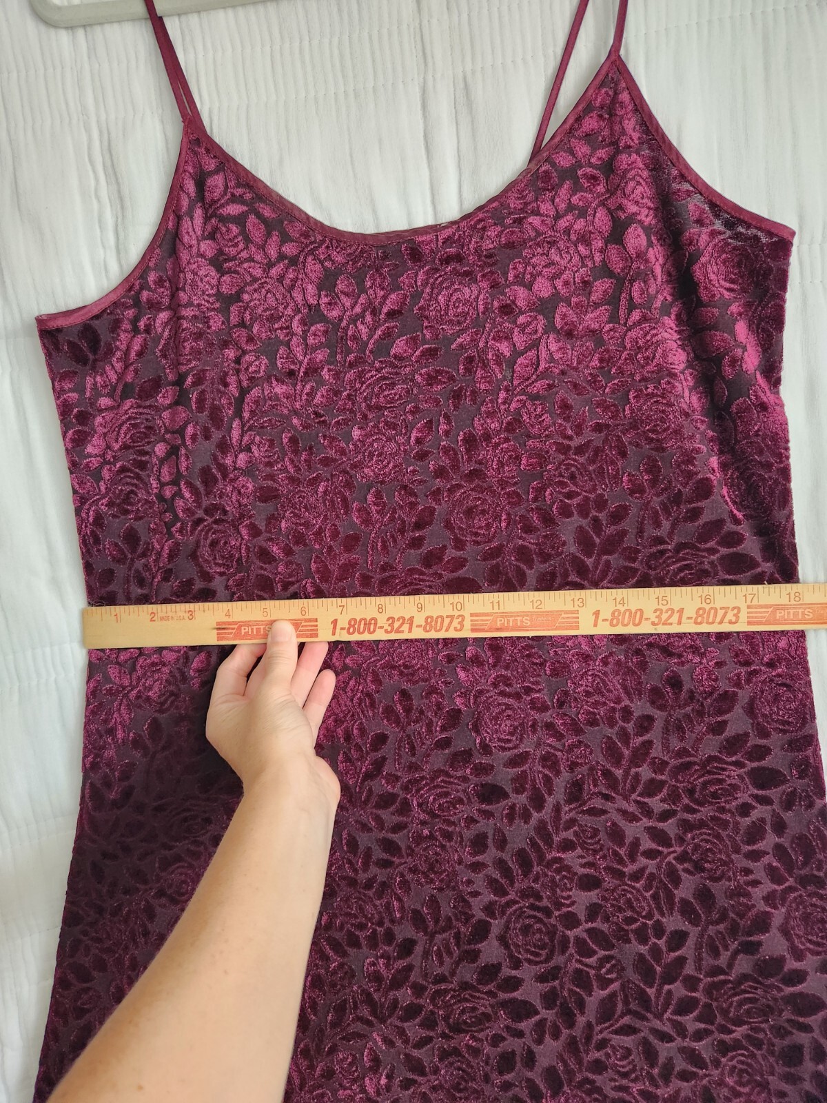 Vintage 90s Vasarette Velvet Floral Slip Dress Babydoll Lingerie Medium Red