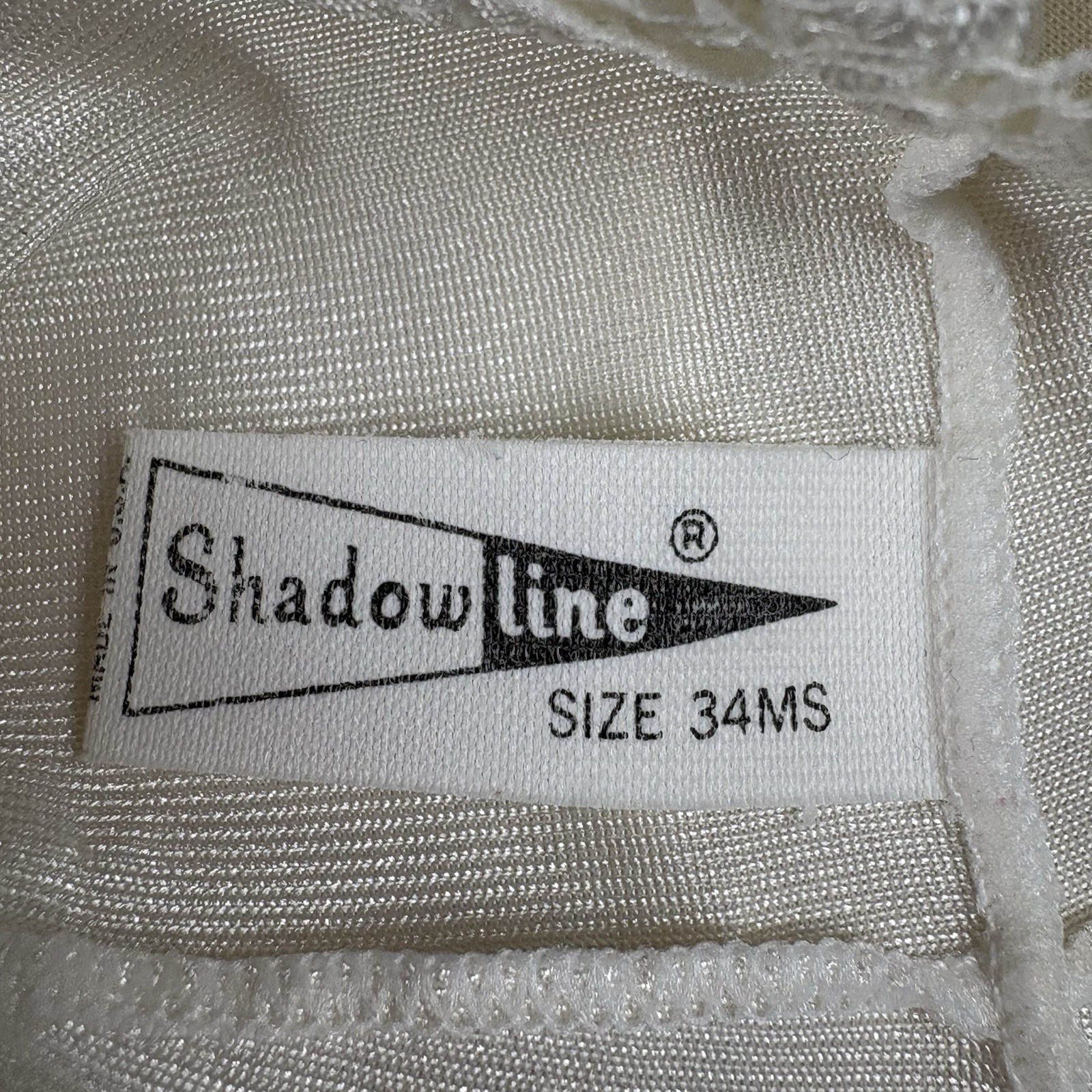 VTG 90s Shadowline Slip Dress Women 34 MS White Coquette Romantic Regency Y2K