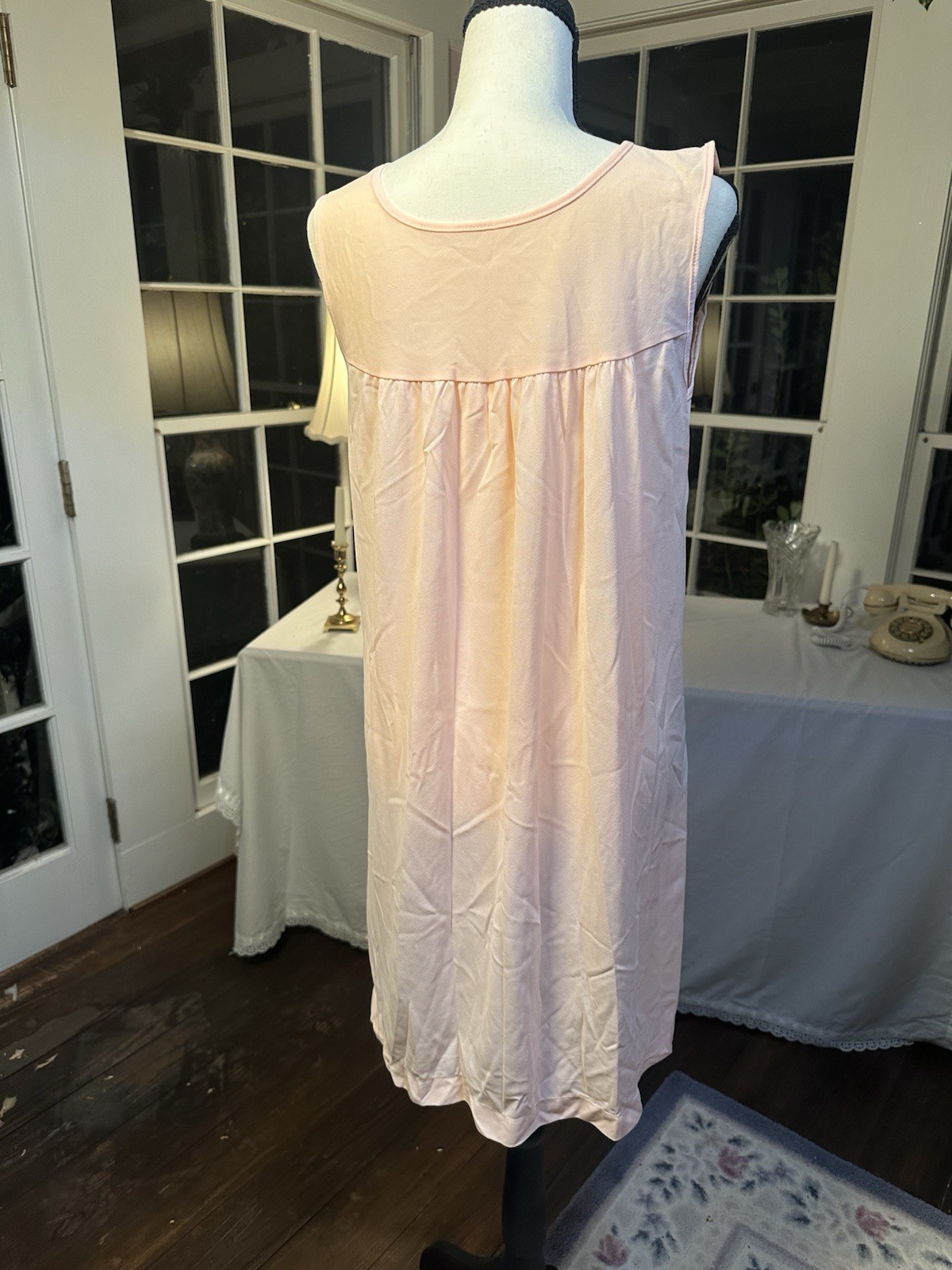 Vintage Midcentury Loungewear Set Nightgown And Robe Set Pink Embroidery Pajama