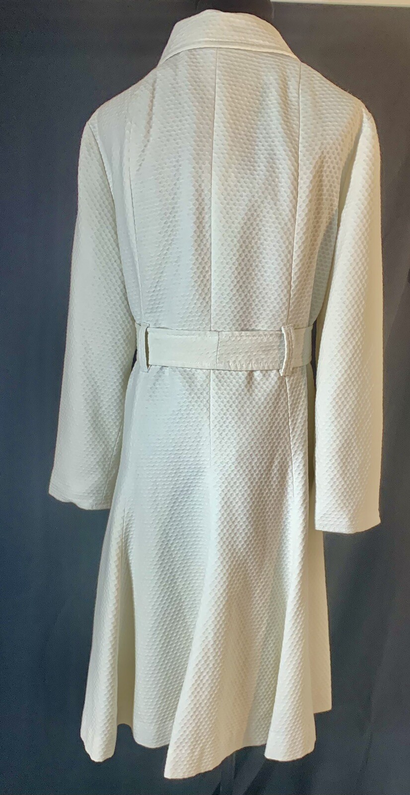 VTG- Marguerite Rubel COTTON WHITE LIGHT WEIGHT SWING TRENCH Super Chic Medium