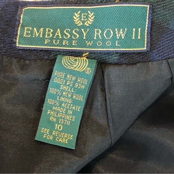 VINTAGE Embassy Row II soft wool plaid pencil skirt watch plaid tartan size 10