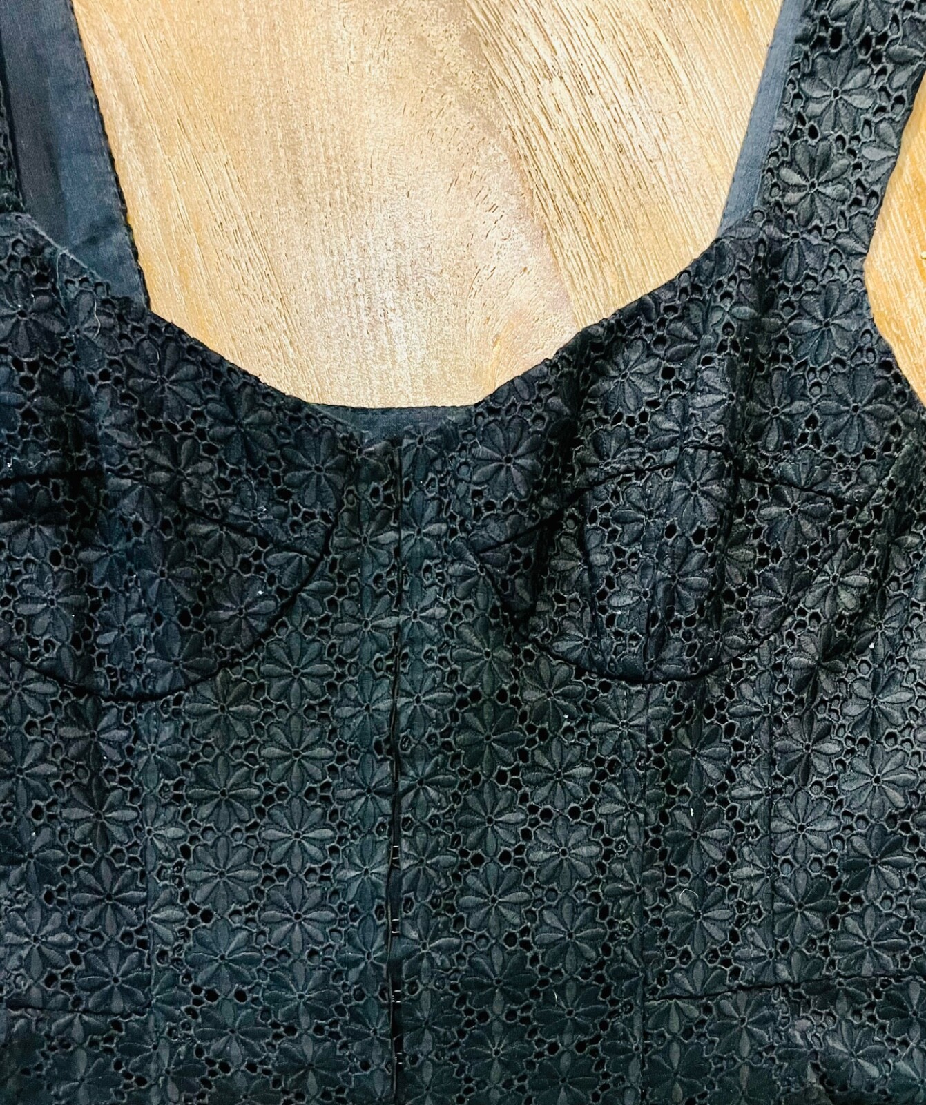 VTG Nanette Lapore Black Eyelet Corset Dress Sleeveless Size 8, STUNNING, EUC