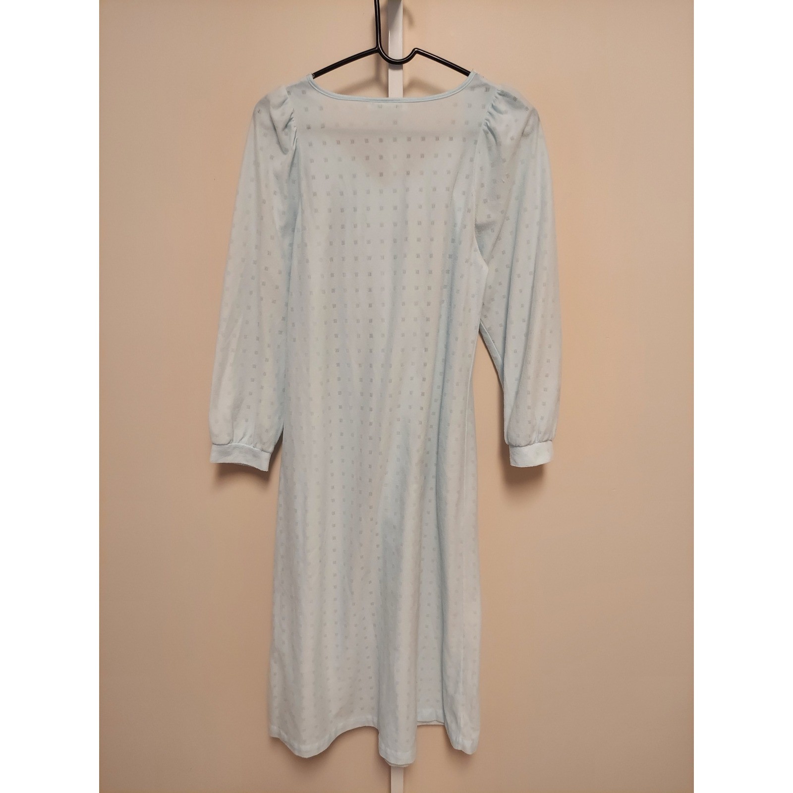 Komar Vintage Nightgown Rosette Long Sleeve USA L Flannel Cottage Coquette