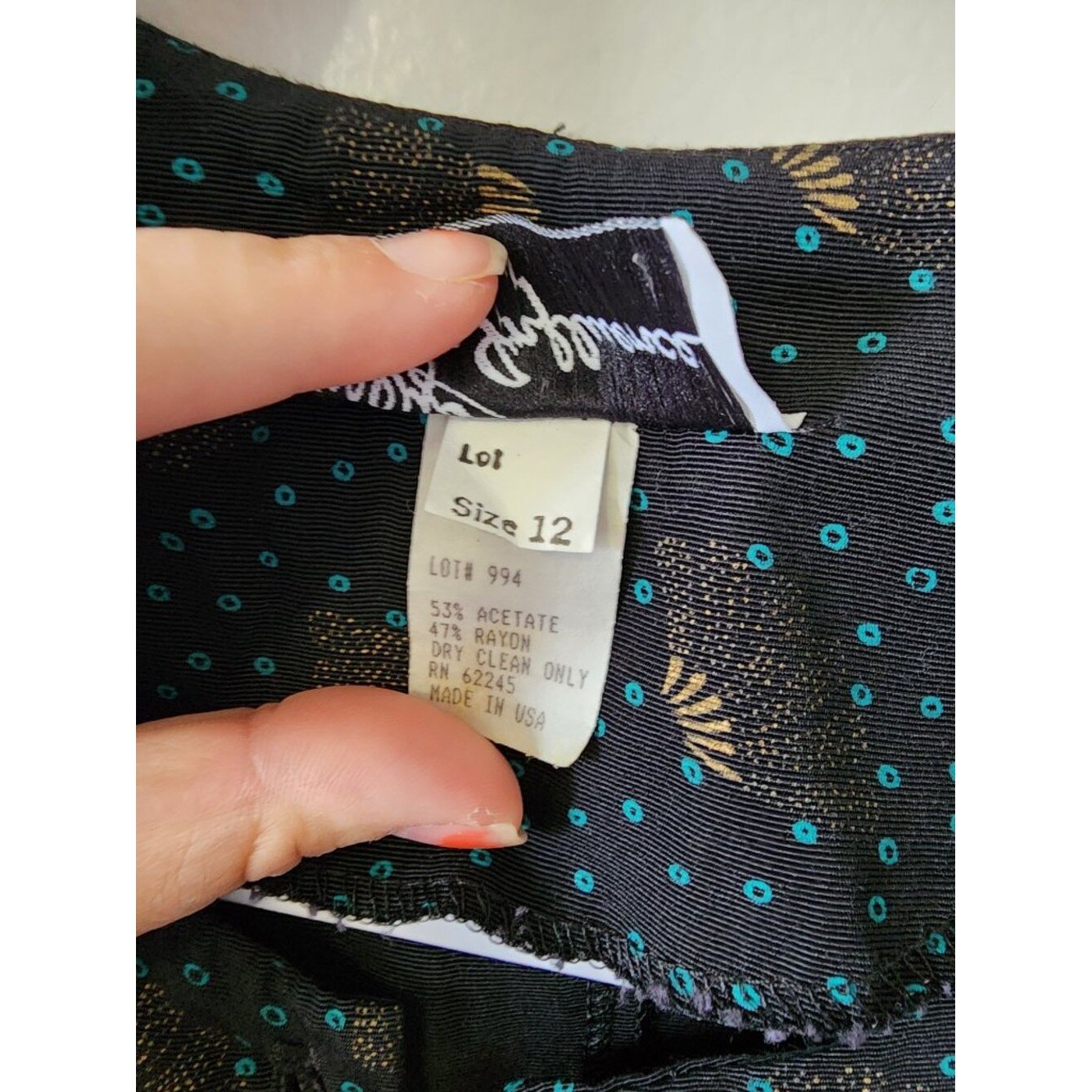 Vintage Willy’s Influence Black Teal Gold Sheer-Sleeve Blouse Jacket