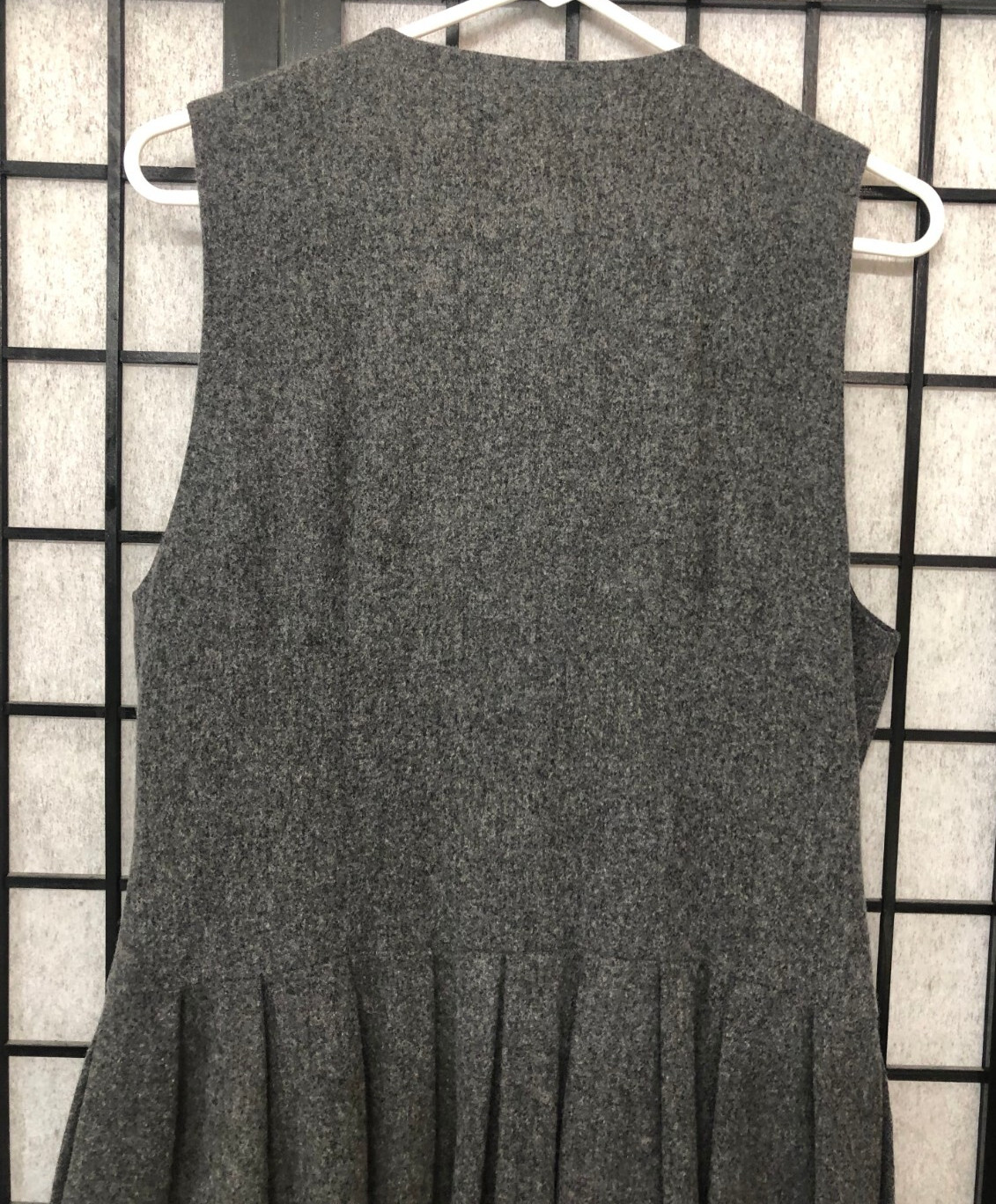Vintage Gray Wool Jumper Vest Dress Velvet Accents Allen Solly Lolly Medium B2