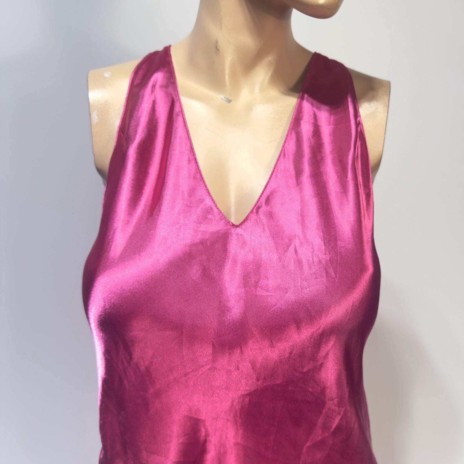 Fredericks of Hollywood Vintage Y2K Pink Satin Maxi Negligee Slip Dress Size M