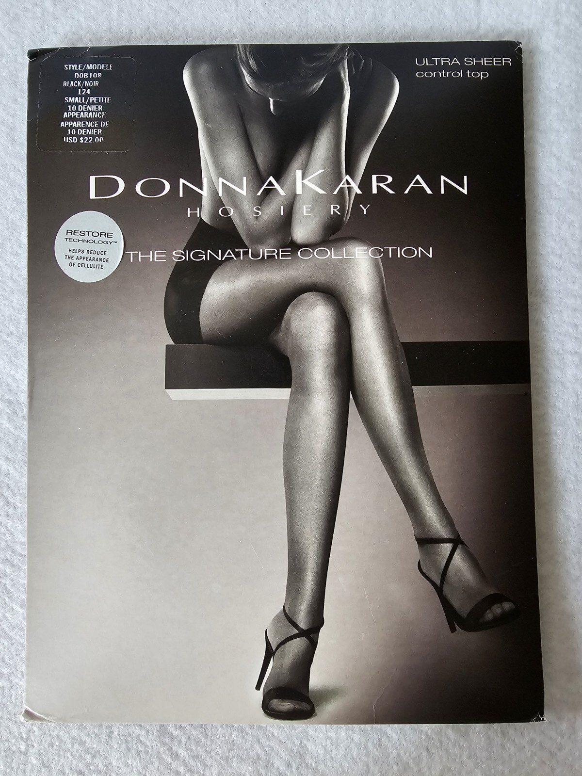 Donna Karan Pantyhose Womens Control Top Black Hosiery Style 124 Size S Petite