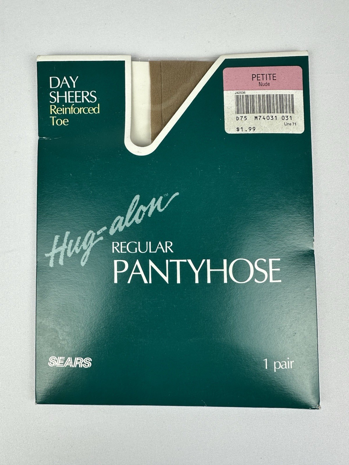VTG Sears Hug-Alon Day Sheer Sandalfoot Vintage Pantyhose – Nude Petite
