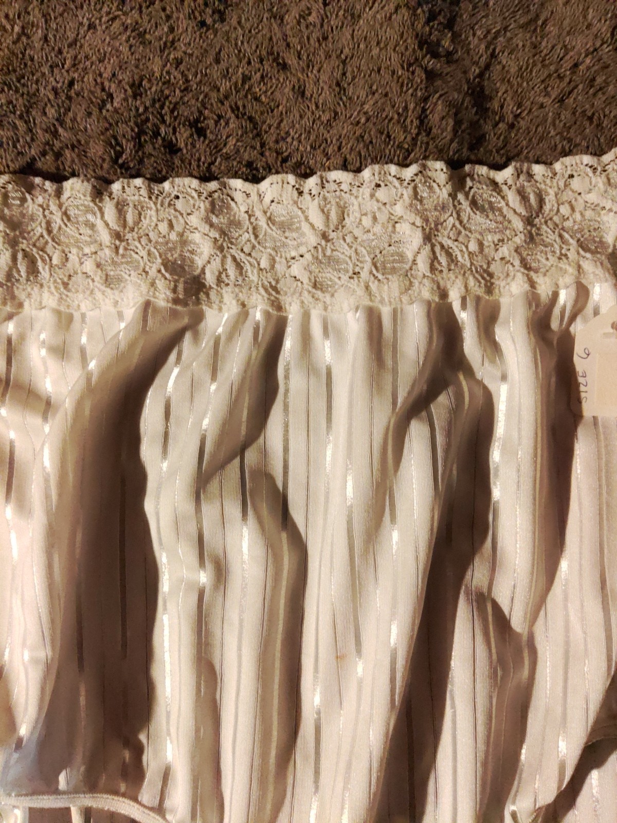 Vintage Bestform Brief „Bright Stripes” Panties Wide Lace Silky Soft Sz.6