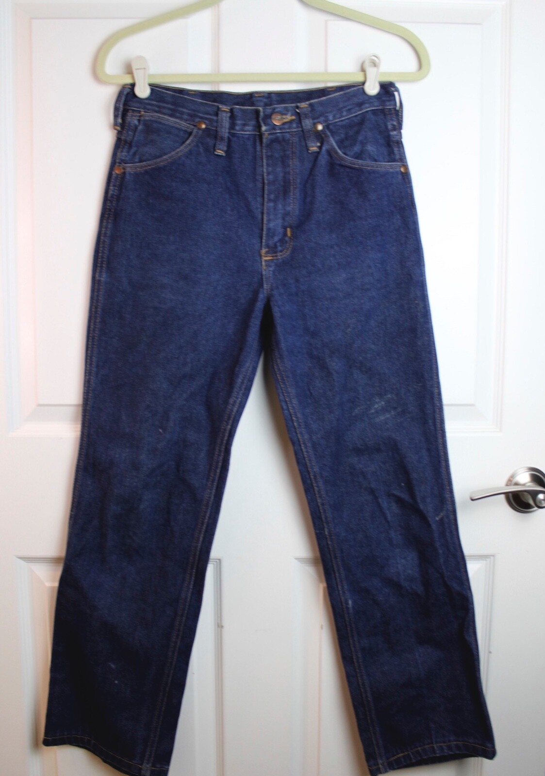 VTG 70s-80s Wrangler No Fault Jeans 936 Straight Leg Dark Wash W-30″Inseam 28.5″
