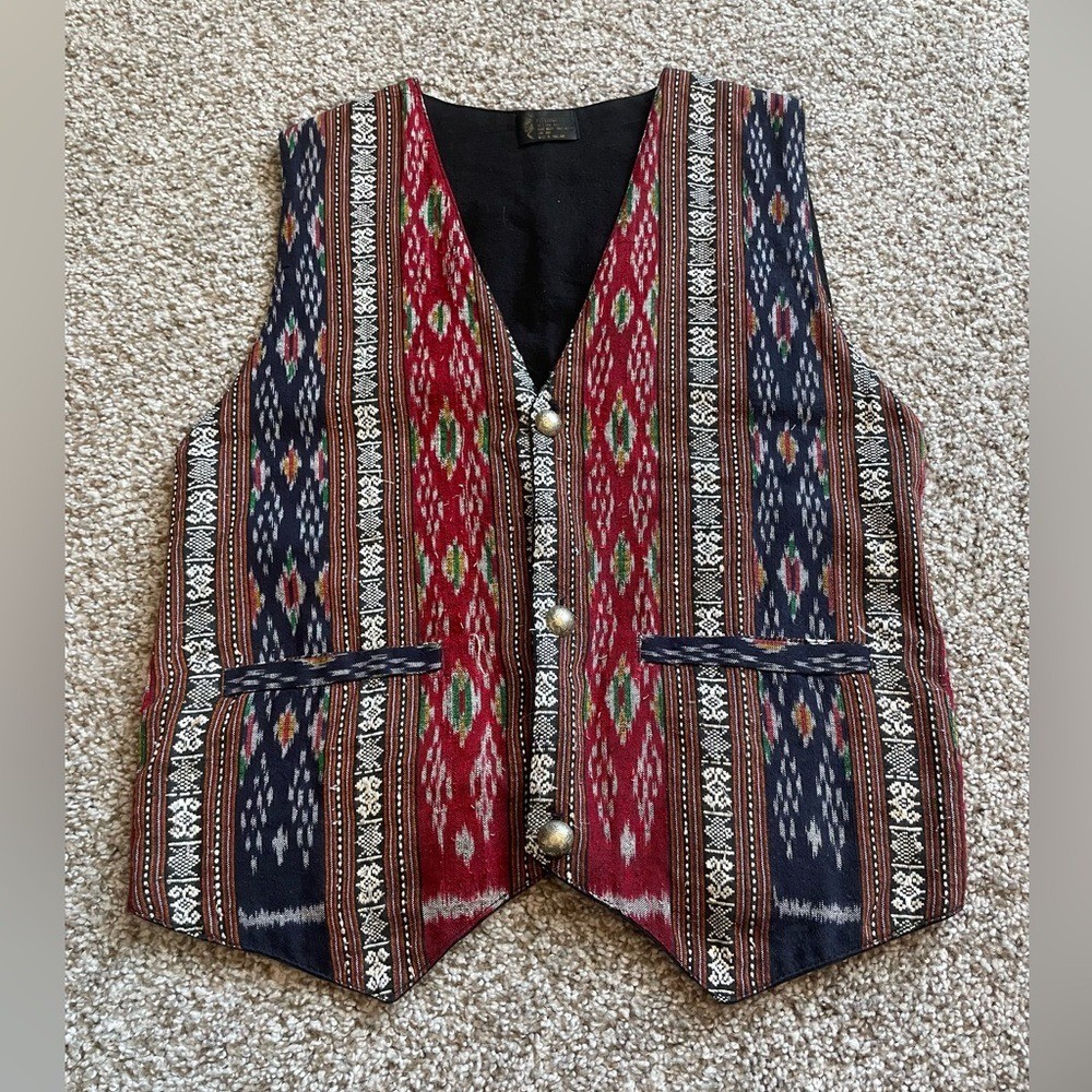 Rico International Vintage Woven Thai Silk Waist Coat Vest