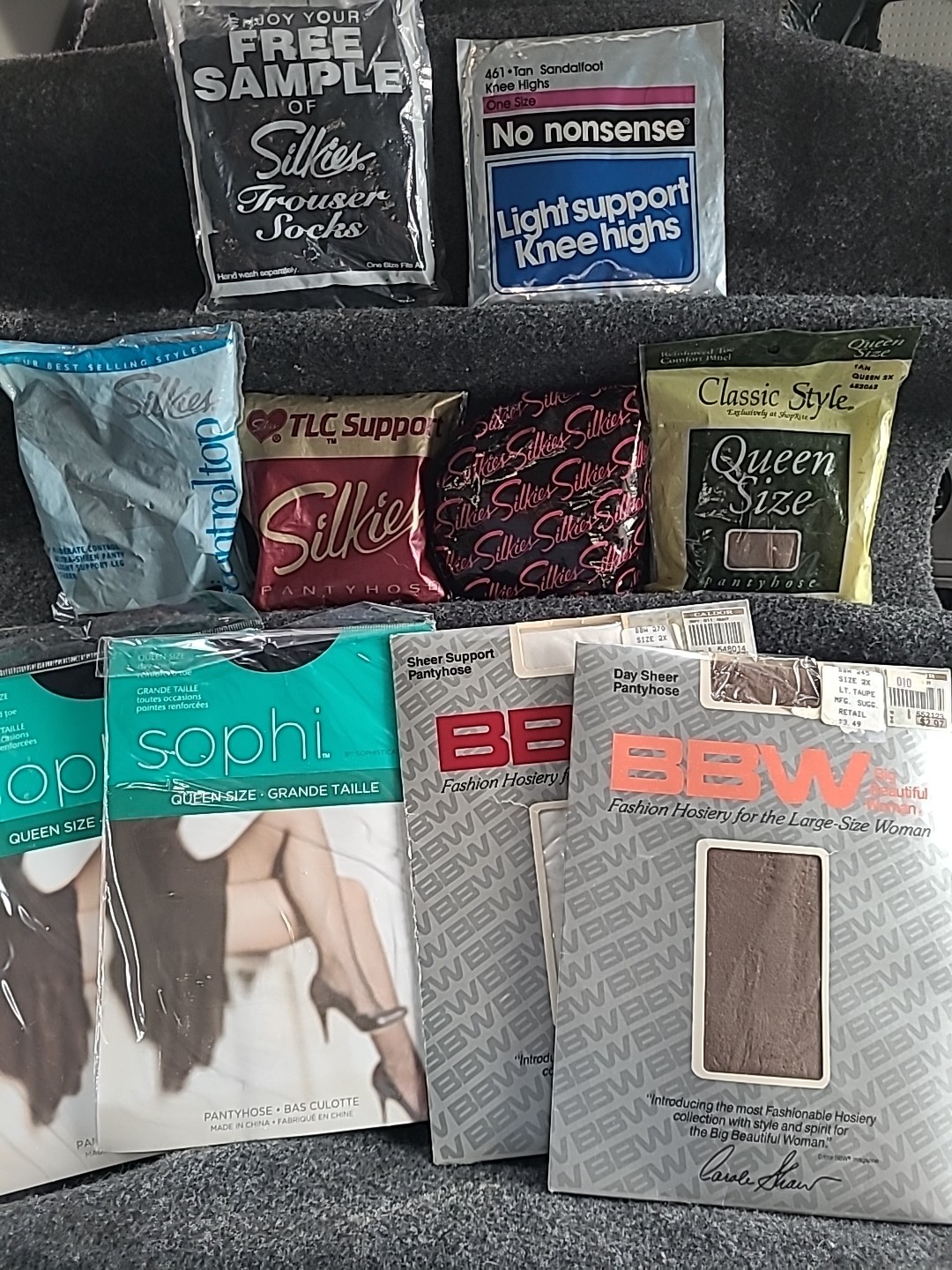 Vtg Lot Of 10 Nylons Queen/ Q+ Variouse Colors