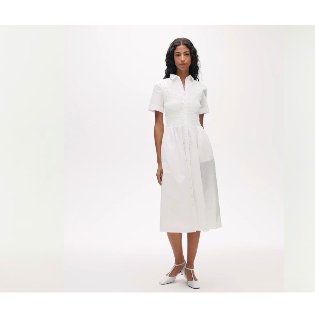 J CREW Elsie shirt-dress in cotton poplin white NWT size XS