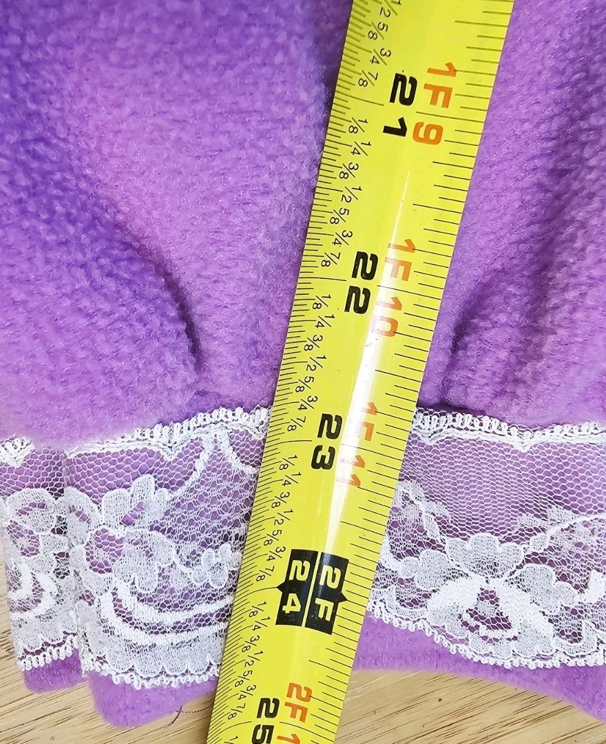 Vtg Sears Famous Bodies Women’s L Robe Housecoat Pink/Lavender Lace Fleece Long