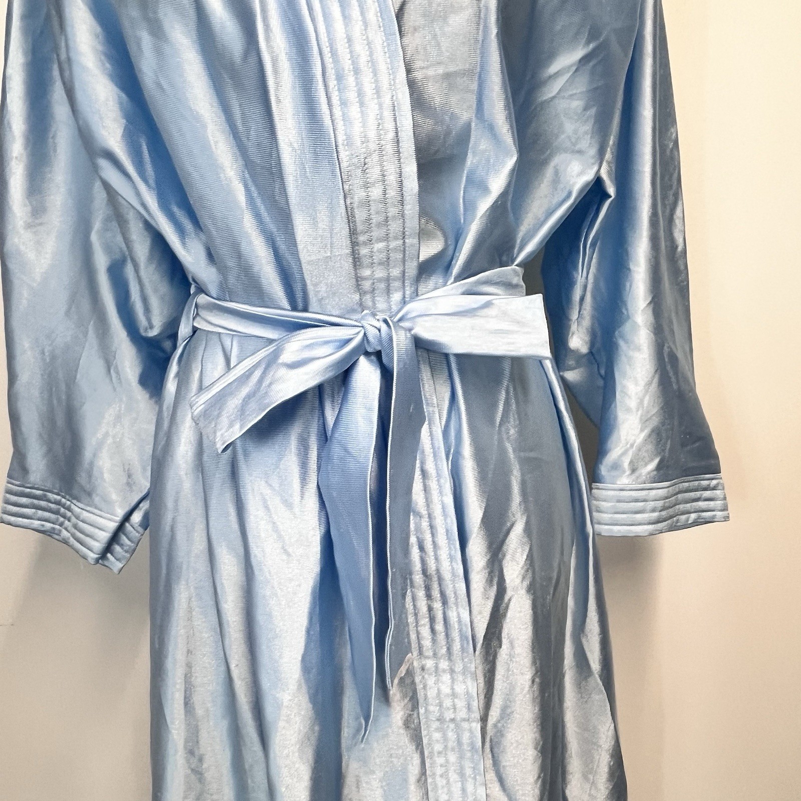 Vintage Anthony Richards Long Robe Plus size 2X Baby Blue Shimmery Lounge Wear