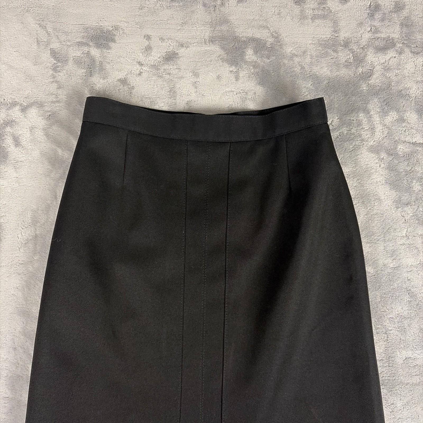 Vintage Union Made Pan-her Black Pleated Back Zipper A Line Skirt Size 7/8