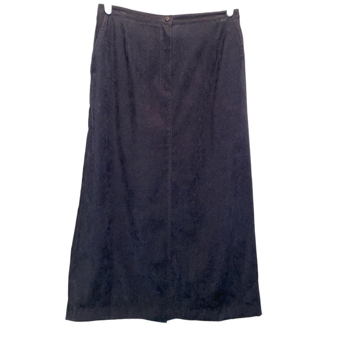 Napa Valley Vintage Black Midi Skirt Back Slit & Pockets size 14