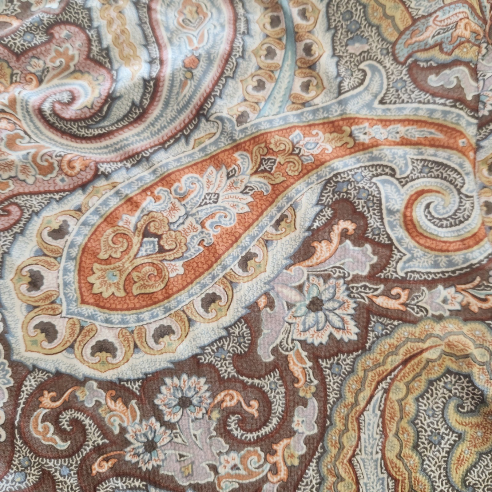 Vintage CARLISLE Paisley Fitted Shirt Women’s 12 Stretch Lightweight Ruched Top
