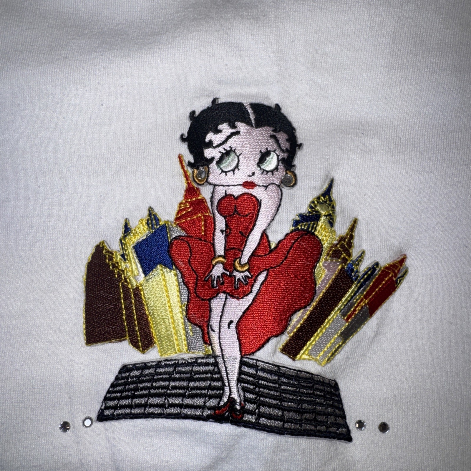 Vtg Betty Boop Shirt Women’s Sz XL Sexy Girl in the City w Rhinestones