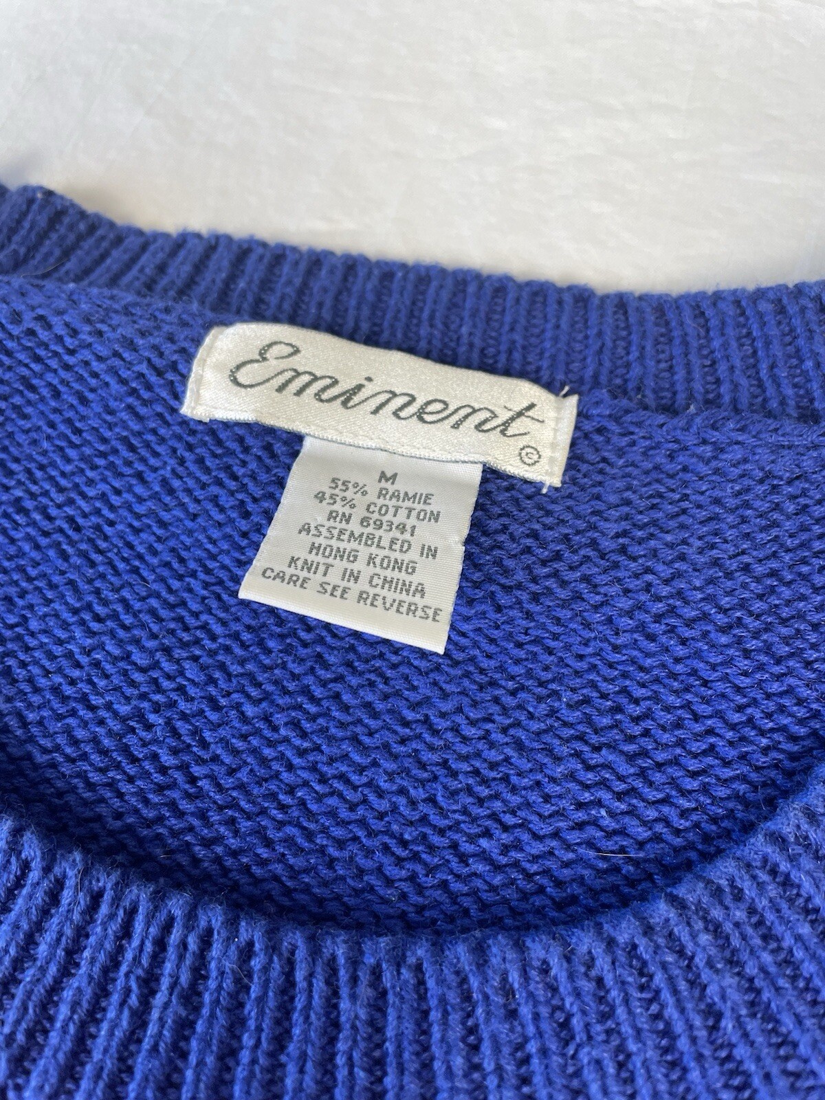 Vintage 80’s Abstract Beaded Rhinestone Stripe Sweater By Eminent Size M Cotton