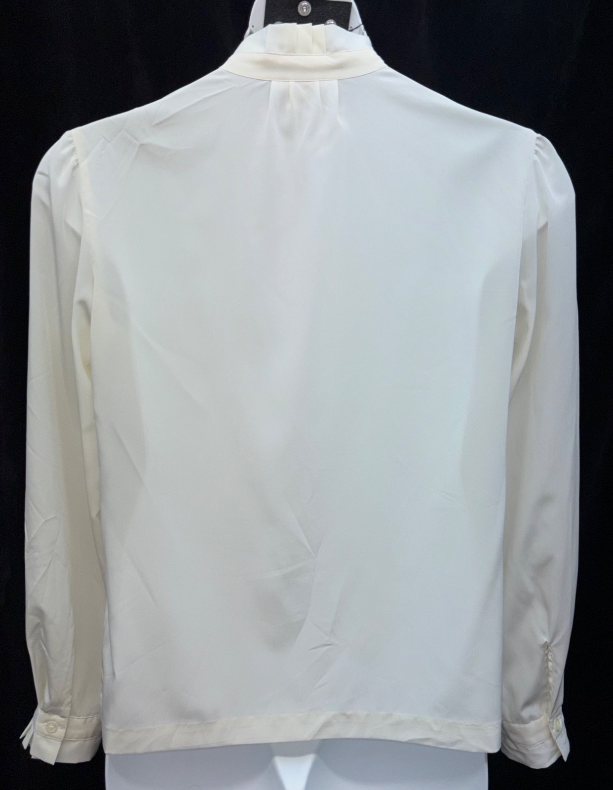 Vintage Austin Hill Women Size 14 Button Up Mock Neck Long Sleeve Blouse Cream