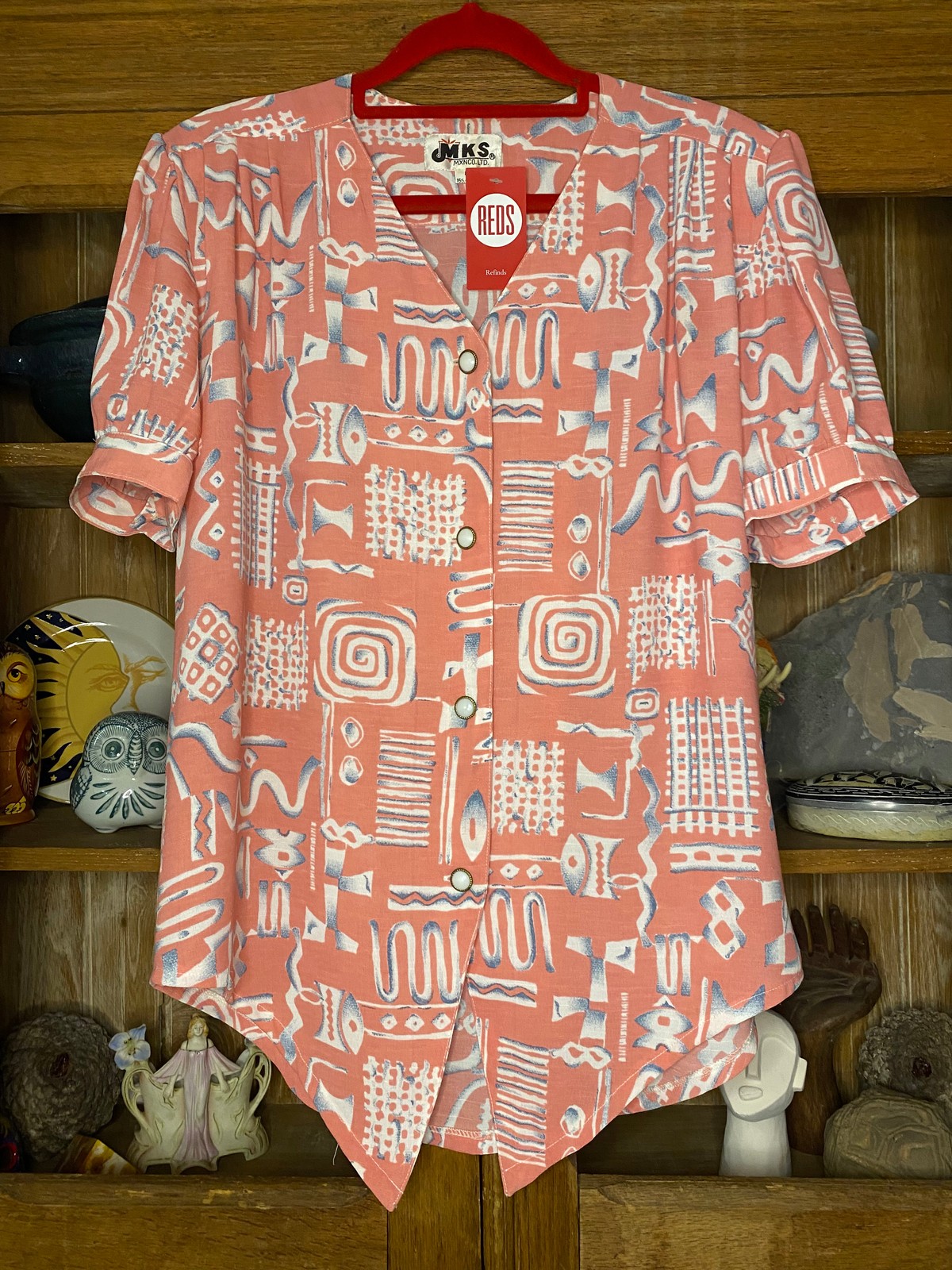 Pink Abstract Blouse Size 10-12