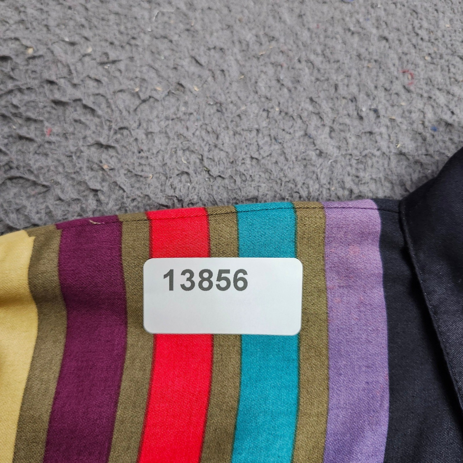 Penthouse Gallery Katherine Ogust Black Rainbow Stripe Tunic Shirt Large USA