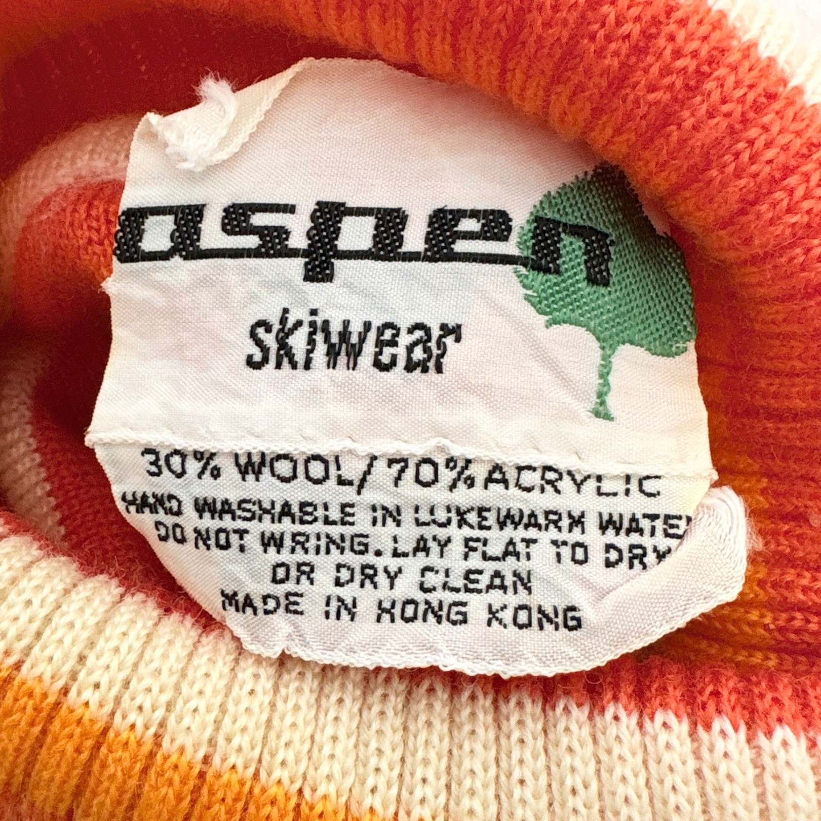 70s Retro Aspen Skiwear Striped Mock Neck Sweater Vintage Apres Ski Knit