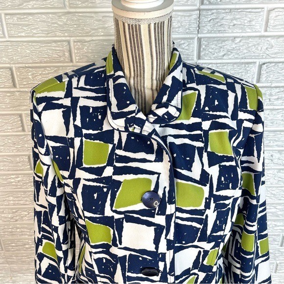 Vintage N Touch Geometric Shape Patterned Blazer Jacket Size 8