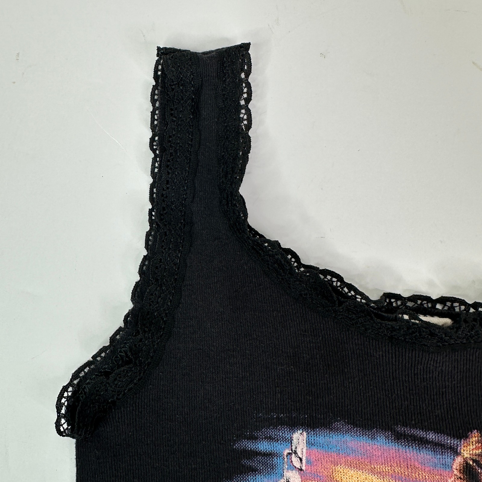 Vintage 3D Emblem American Biker Lace Tank Top Womens Medium I Follow Nobody 80s