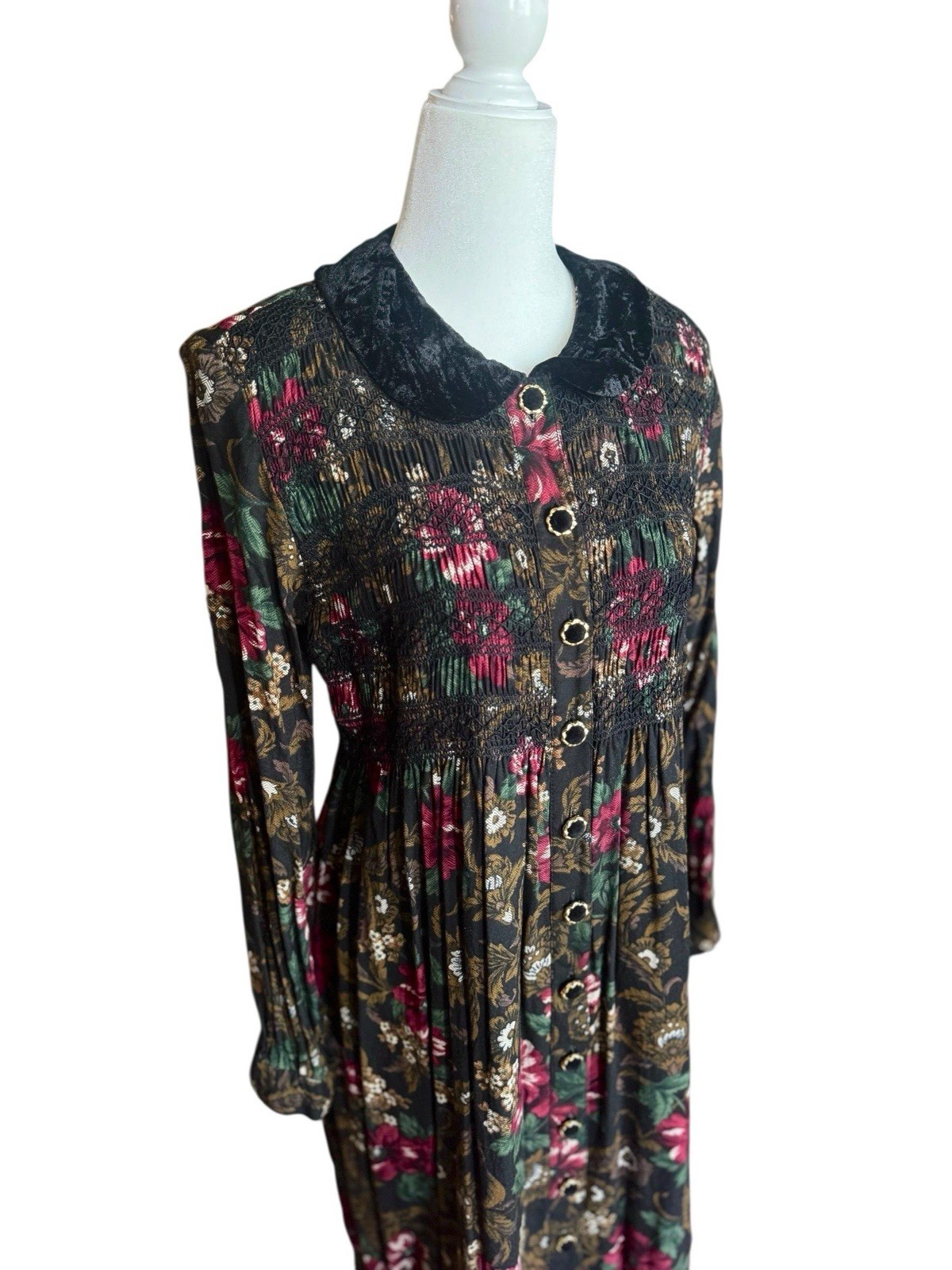 90s Vintage Molly Malloy Dress 14 Midi Length Floral