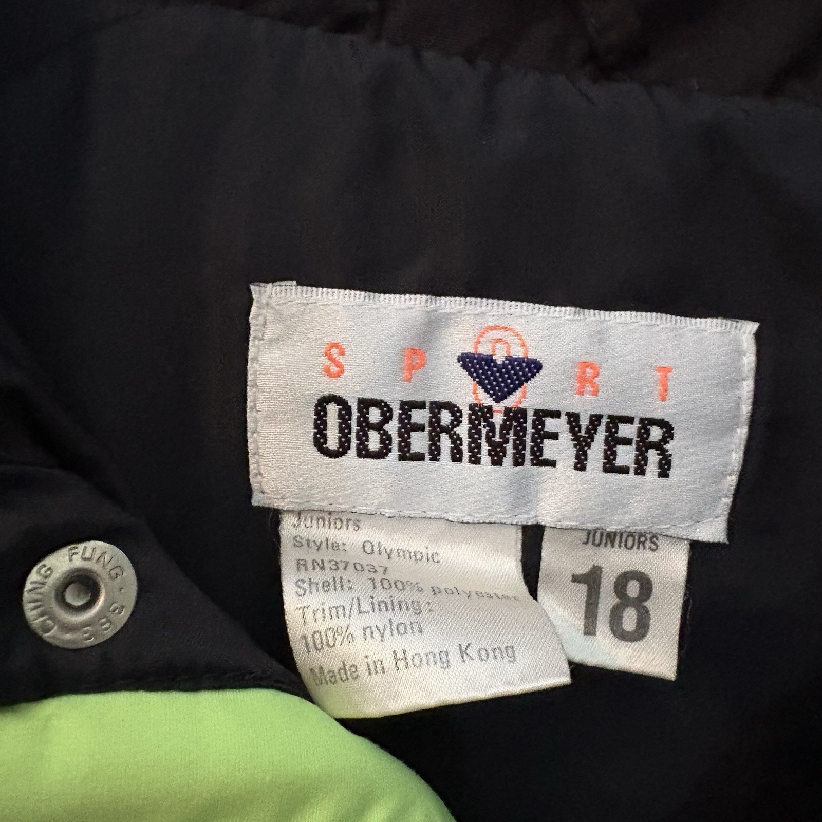 Obermeyer Vintage Pullover Windbreaker Abstract 80’s Pattern Neon Juniors Sz 18