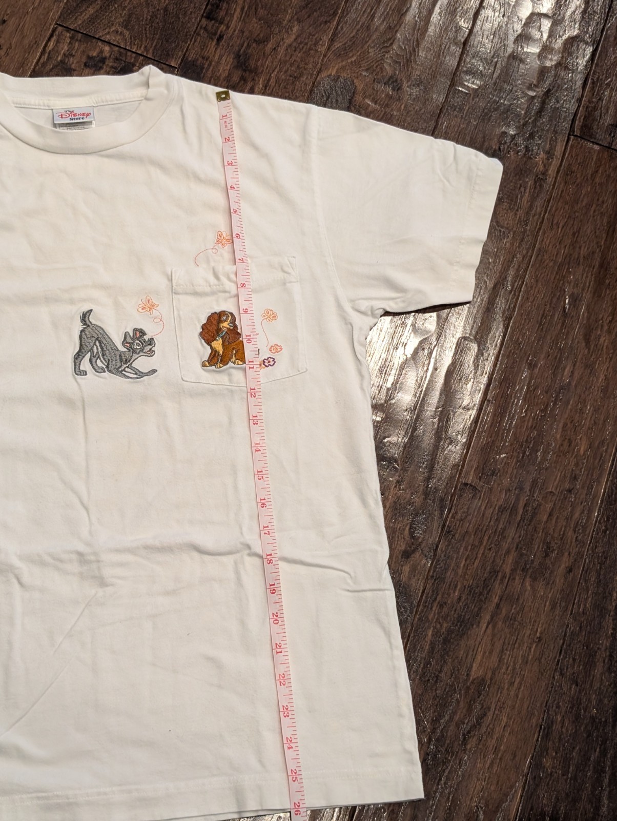 Med Vintage ’90S The Disney Store Lady And The Tramp Embroidered Pocket T-shirt