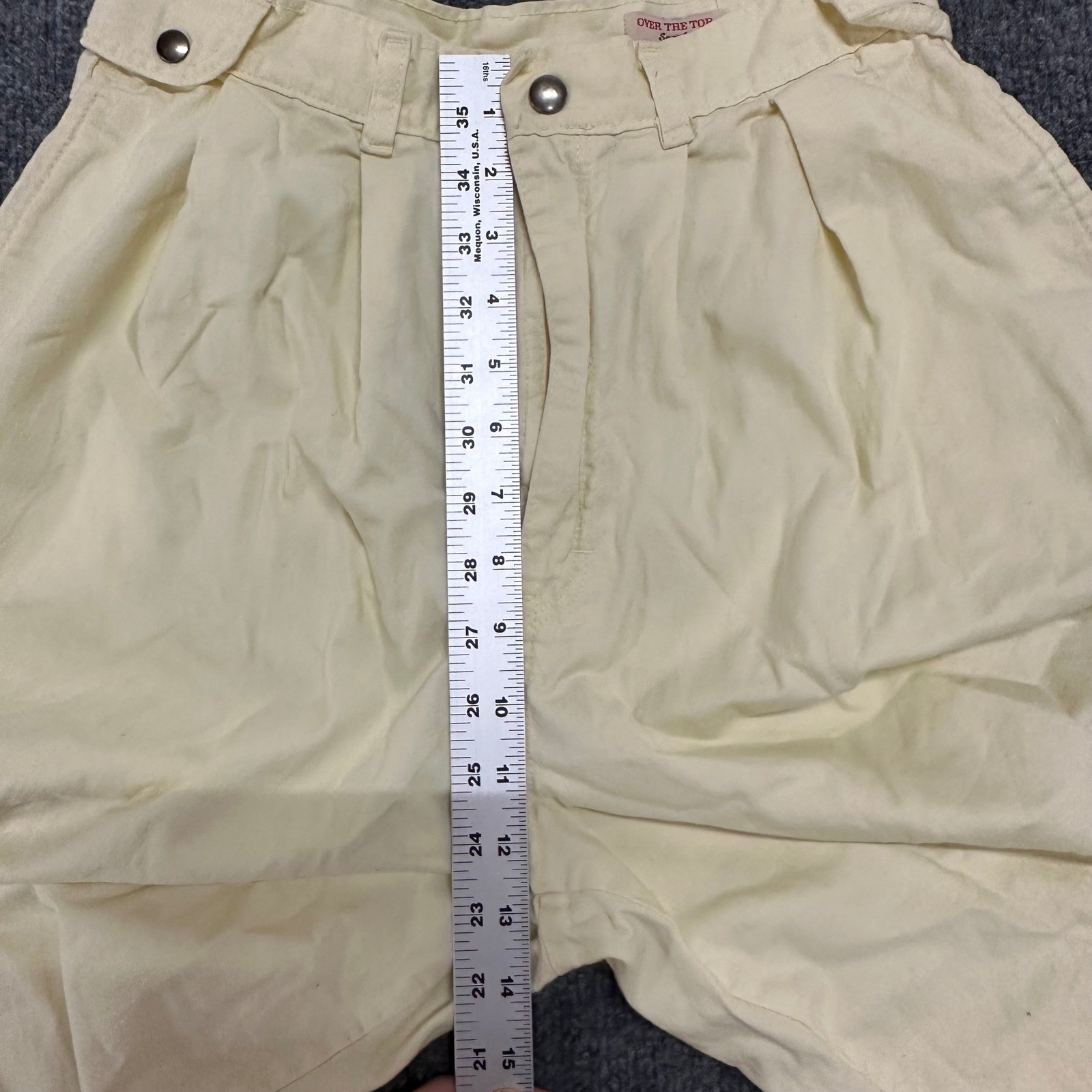 Over The Top Sport Pants Womens Size 26 Yellow Pleated High Waisted Tapered