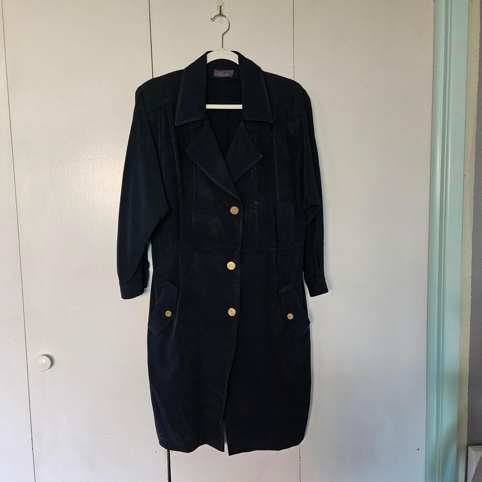 Vintage dark navy blue trench