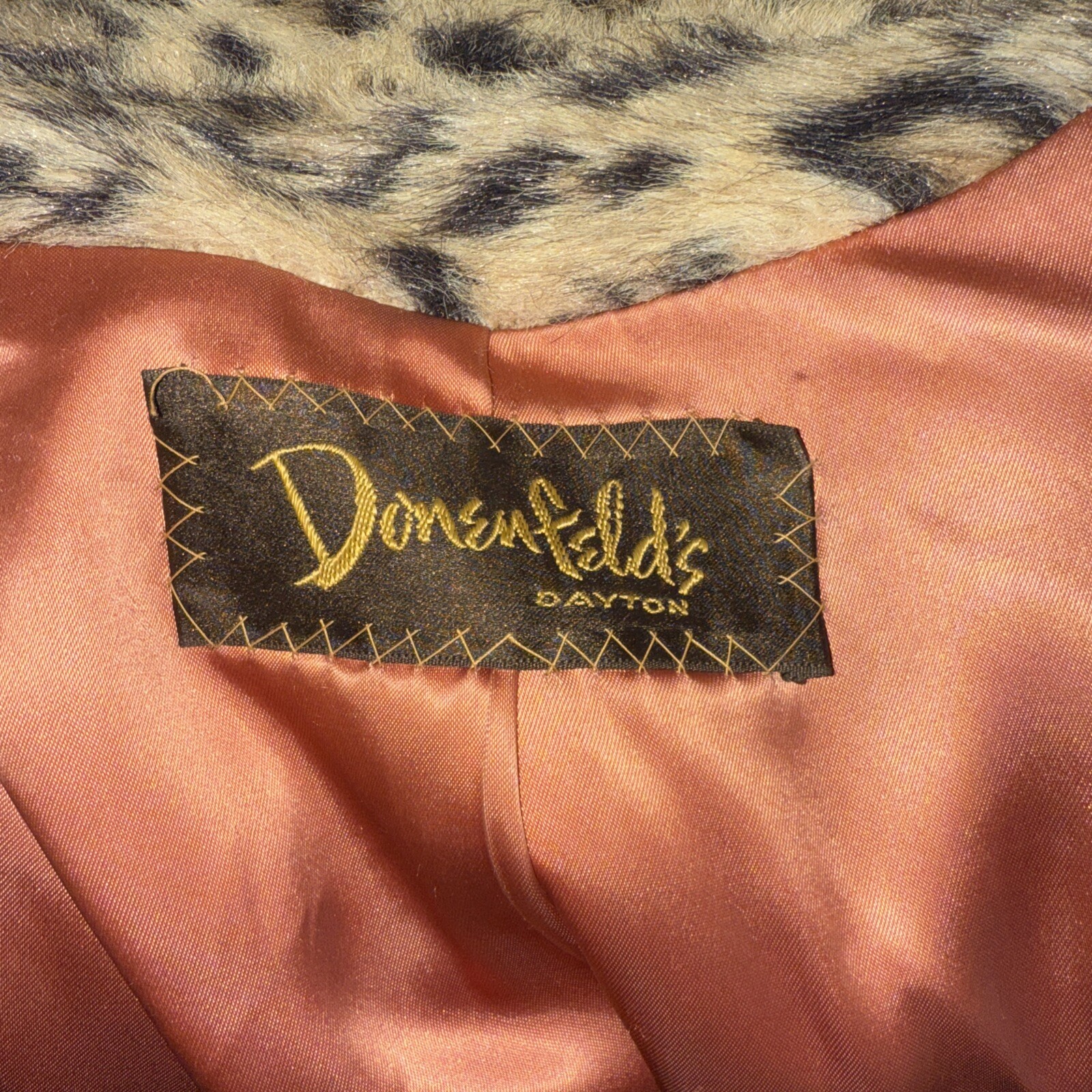 Vintage Donenfeld’s Dayton Leopard Faux Fur Coat By Russel Taylor