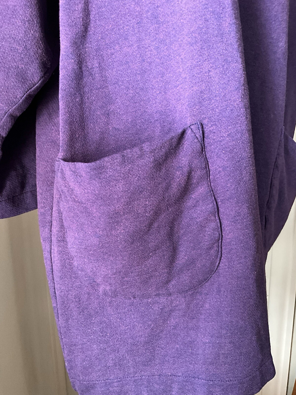 Vintage 1980’s Norma Kamali Oversized Purple Fleece Tunic with Slouchy Pockets
