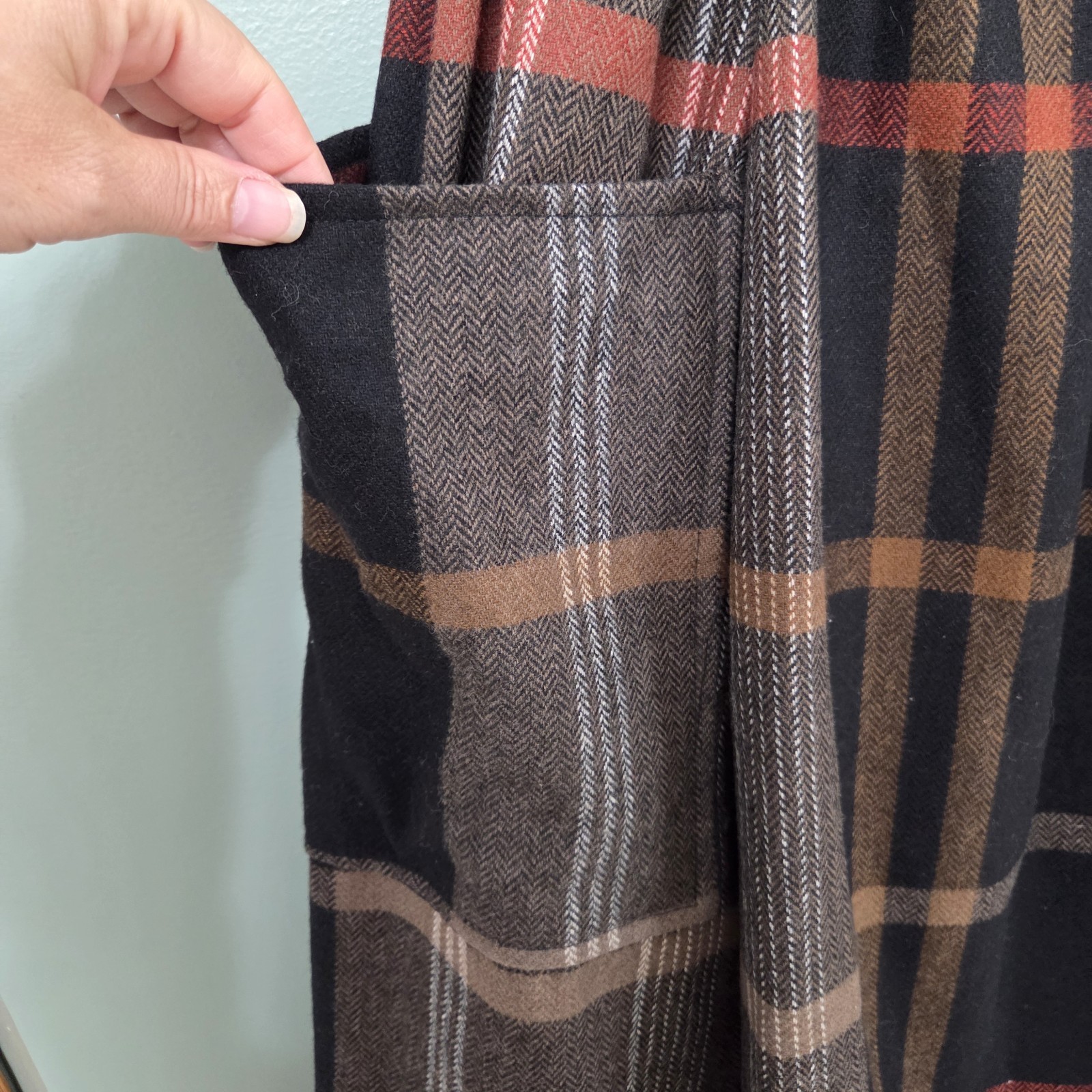 Vintage Jerri Allen Wool Skirt Deep Front Pockets Size 25 Farmhouse Cottagecore