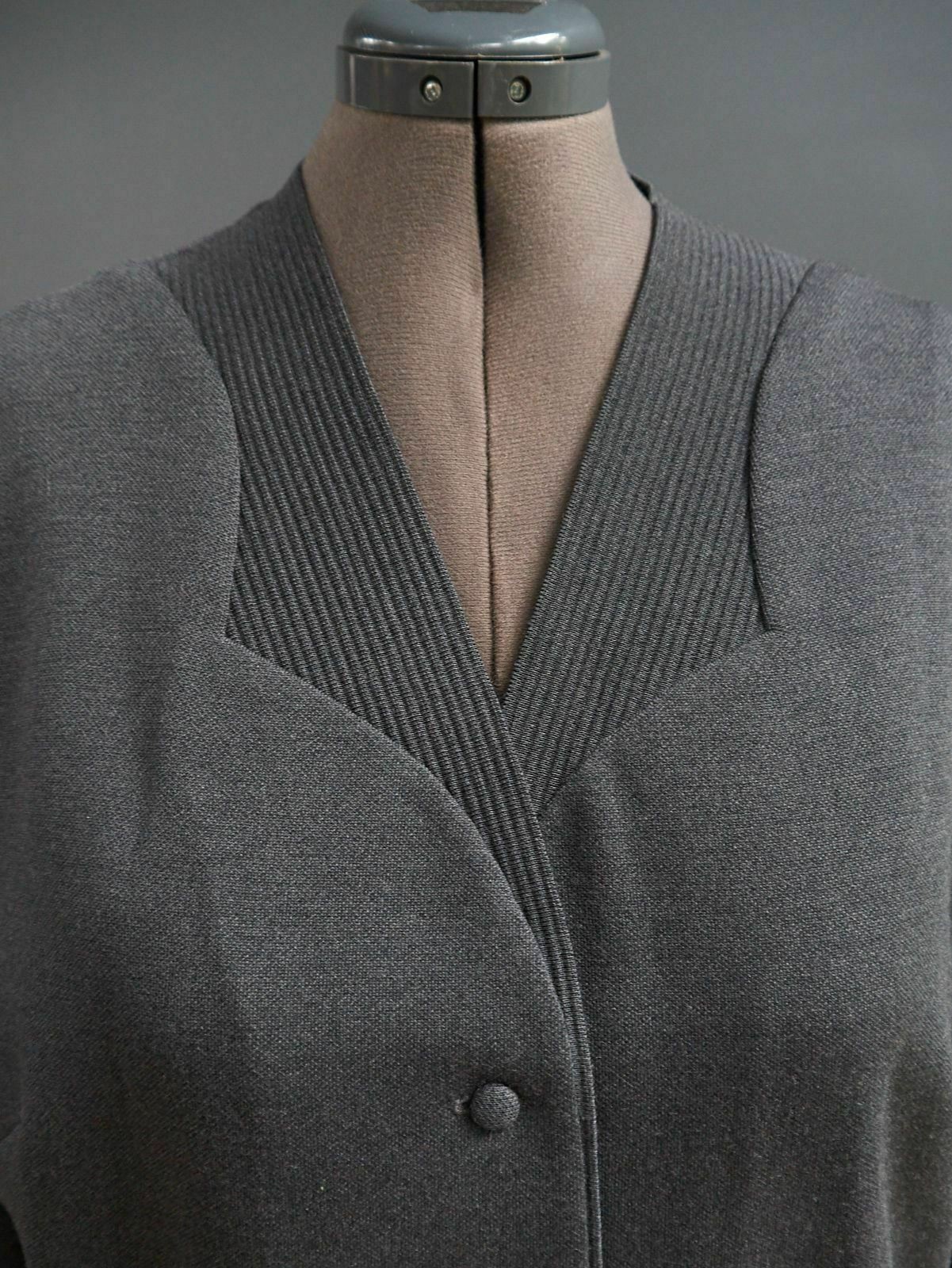 VTG 60s Secretary Alpinit Switzerland Grey Moth Proof 100% Wool Knit Jacket 1X