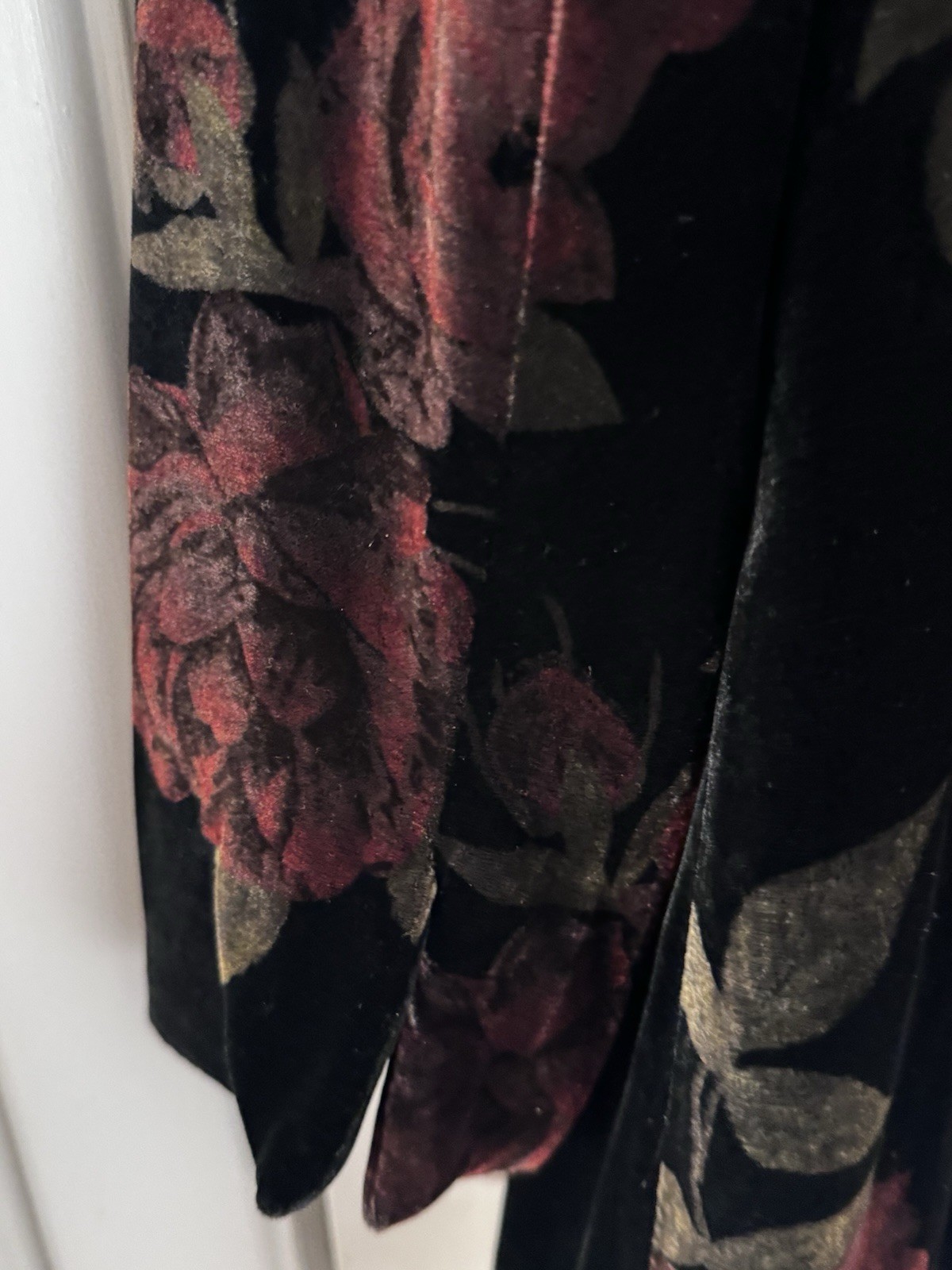 Kate Hill Velvet Tunic Jacket Floral Button Down 16W