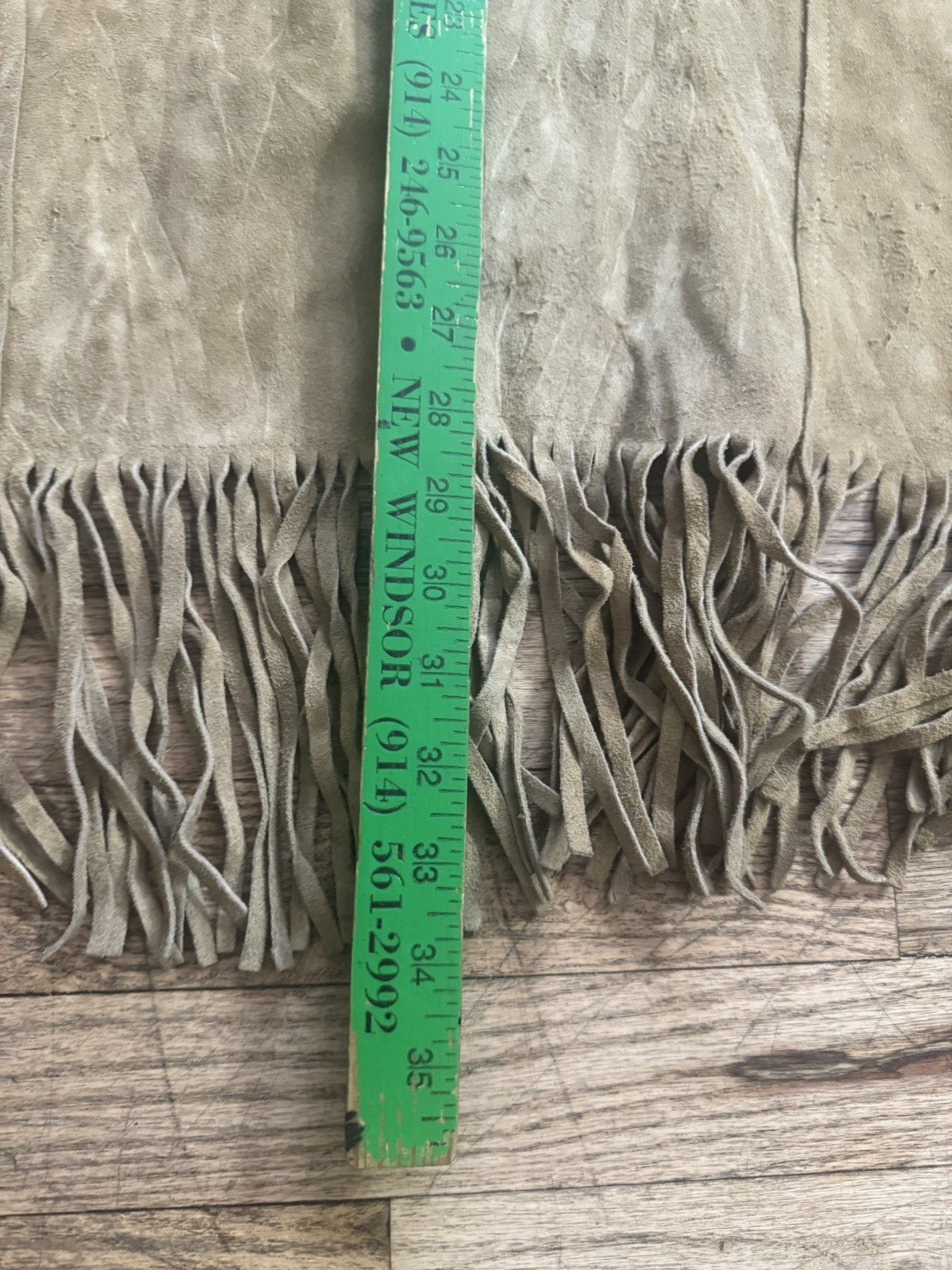 Vintage Gallaghers Suede Fringe Vest Western Leather Tan Size L